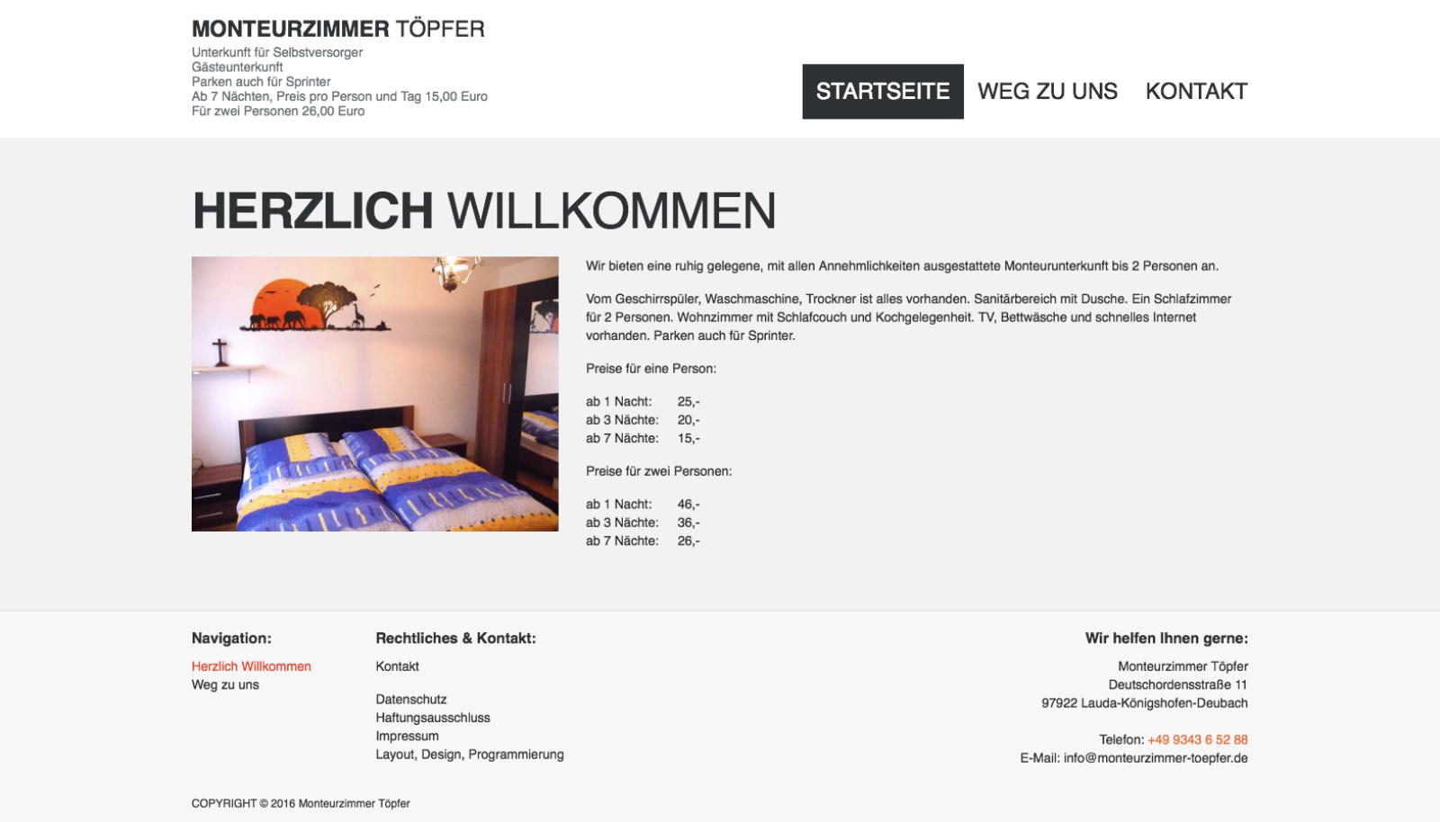 Monteurzimmer Töpfer