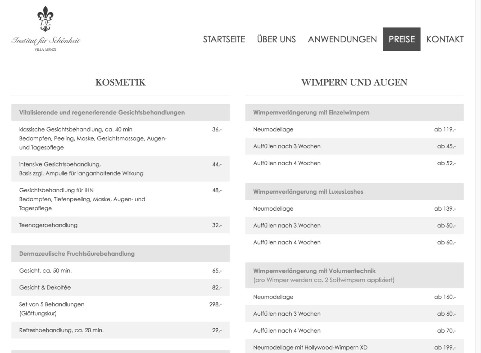Faltenunterspritzung, Microblading, Waxing, Kosmetik und vieles mehr im Kosmetikstudio Villa Menzi
